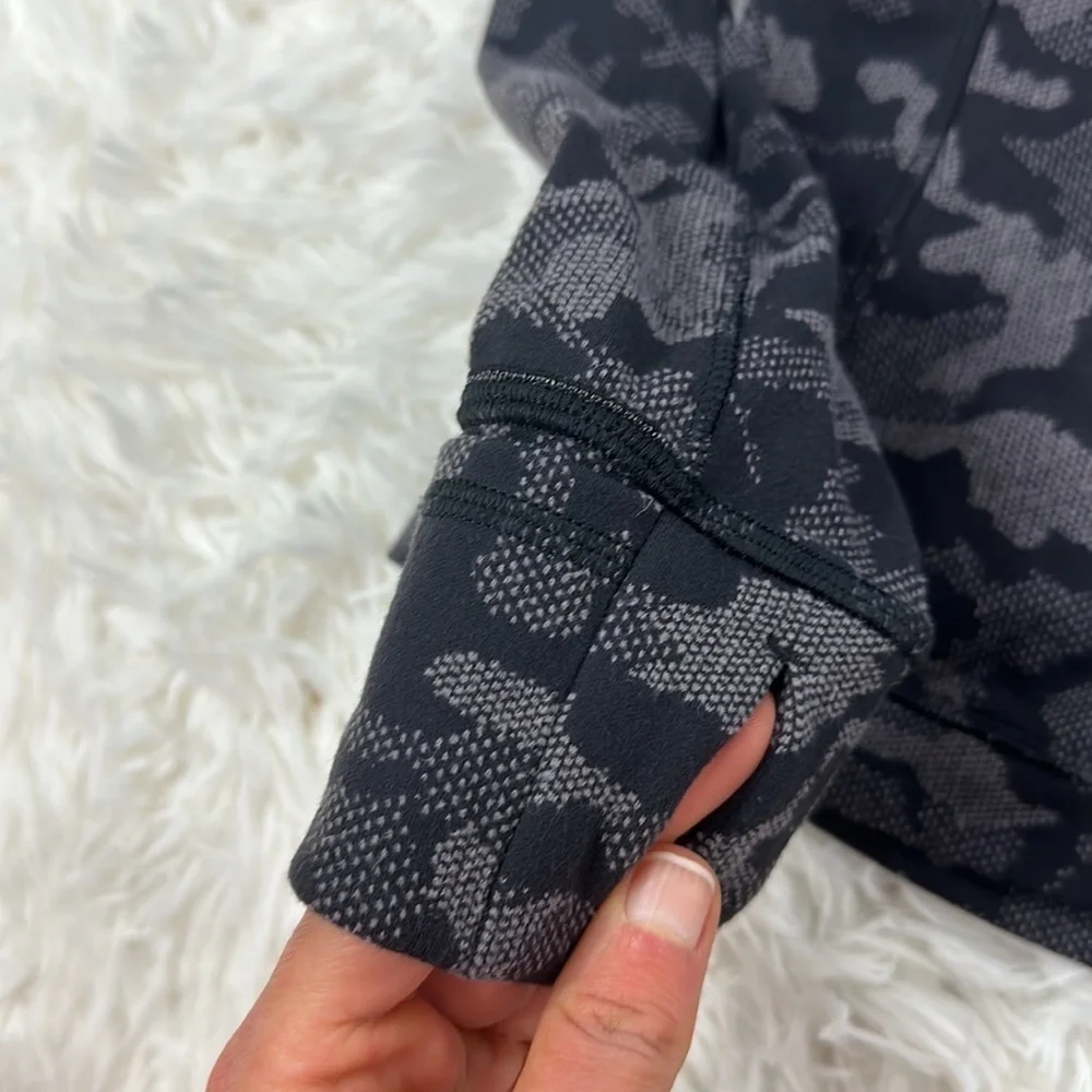 Lululemon Runderful Long Sleeve Heritage Camo Jacquard Black Lunar Rock